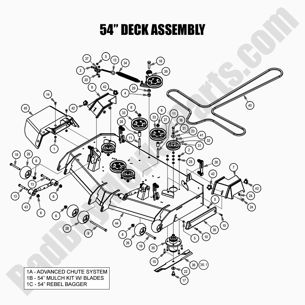 2577 - Bad Boy Mower Parts Lookup > 2021 > Rebel > 54\" Deck Assembly